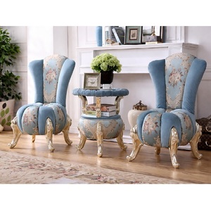 Stylish and Modern Upholstered Chairs Set Tufted Living Room Chairs Set with <b>Stools</b> Accent Chair with Ottoman Set for Home - Product Image 1