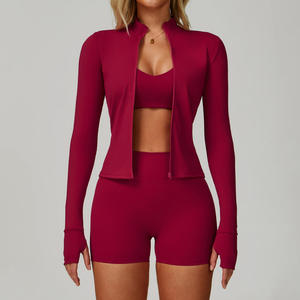 Ensembles de vêtements de sport pour femmes en gros, avec logo personnalisé, unis et vierges, pour la gym, l'entraînement, le fitness, le sport et le yoga - Product Image 2