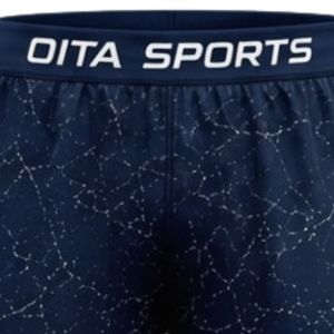 Shorts d'entraînement athlétiques bleu marine à imprimé marbré avec taille élastique, légers, respirants, pour le sport, la gym et la performance - Product Image 3