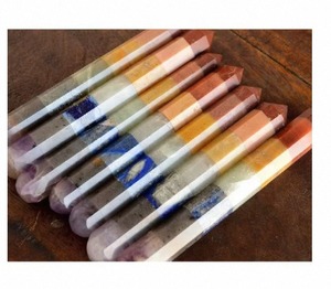 Figurine des 7 chakras en pierre précieuse polie, énergie de guérison, art spirituel, objet de collection, mascotte de crayon, Feng Shui, flux d'énergie d'amour - Product Image 3