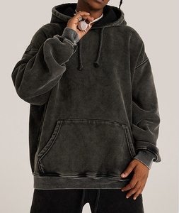 100% algodón al por mayor 465gsm grueso polar Terry hombres sudaderas con capucha y sudaderas bordado impreso logo vintage lavado unisex Sudadera con capucha - Product Image 2