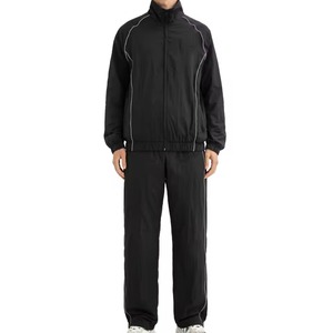Survêtements coupe-vent réfléchissants pour hommes en polyester/nylon, ensemble de jogging personnalisé de haute qualité, style streetwear - Product Image 5