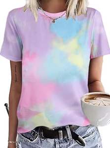 Camiseta Tie Dye de Alta Calidad para Mujer, Top Corto Lavado Personalizado, Camiseta Tie Dye para Mujer con Logotipo Personalizado, Camisetas de Moda Urbana para Mujer - Product Image 2