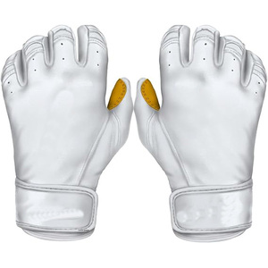 Customized Logo Color Cabretta Leather Left-Handed Baseball Batting Gloves Hook Loop Closure Eco-Friendly Short Cuff Soft Gloves - Product Image 1
