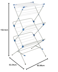 Luxury design 3 tier foldable clothes drying rack tiered laundry indoor portable drying stand customization available - Product Image 3