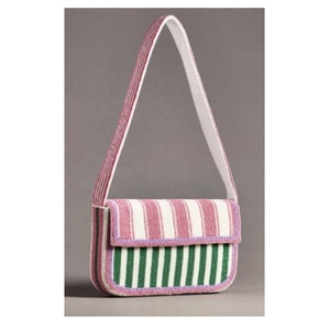 Sac à bandoulière fait main en perles de verre entièrement brodées, motif géométrique, fermeture magnétique, travail de perles complexe, idéal pour l'été, la plage et les voyages - Product Image 6