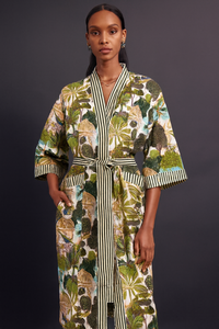 Kimono de Algodón Tejido a Mano con Estampado de Aves, Estilo Bohemio, para Novia, Ropa de Estar por Casa, Verano, Primavera, Secado Rápido, Cuello en V, Manga Larga - Product Image 4