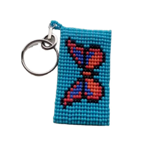 Porte-clés breloque de sac perlé style bohème, fait main, style ethnique, perles décoratives, artisanat indien en verre, souvenir, porte-clés - Product Image 3