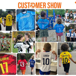 Camiseta de fútbol juvenil, uniformes de equipo personalizados, 100% poliéster, uniforme de fútbol azul claro - Product Image 5