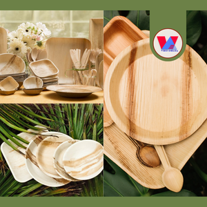 Platos Redondos de Hoja de Palma Natural Beige, con Aroma Suave a Madera, Compostables, Rígidos y Desechables, Ideales para Catering Ecológico - Product Image 2