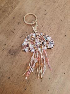 Exquisite Handmade Embroidery Beaded <b>Keychain</b> with Elegant Floral Artwork for Stylish Bag and Key Accessories - Product Image 3