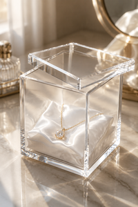 Custom Acrylic Jewelry Display <b>Box</b> LED Lights for Eco-friendly Customizable Shape Thickness for Elegant <b>Clear</b> <b>Gifts</b> - Product Image 3
