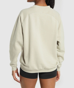 Sudaderas de cuello redondo para mujer al por mayor, tallas grandes, de color liso, de algodón polar, extragrandes, forradas, cortavientos, ecológicas y transpirables - Product Image 3