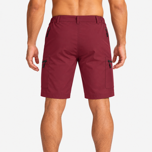 Pantalones Cortos Cargo Borgoña para Hombre, con Botones, Bolsillos con Cremallera, Largura hasta la Rodilla, Secado Rápido, Deportivos, Tácticos, para Viajes de Verano - Product Image 2