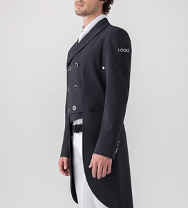 Chaquetón con logotipo personalizado para hombre para competición, precio al por mayor, chaqueta ecuestre a medida para equitación, chaquetón de competición - Product Image 3