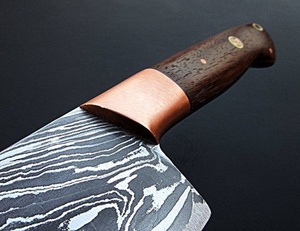 Couteau de chef artisanal en acier Damas avec manche en bois de rose, couteau de cuisine professionnel, usine OEM ODM - Product Image 3