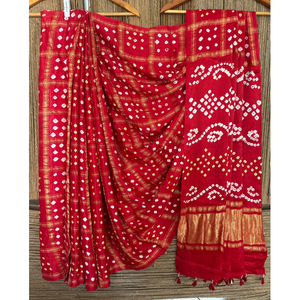 Aisha Bandhej Special bandhani pure silk bandhej ghatchola <b>saree</b> - Product Image 1