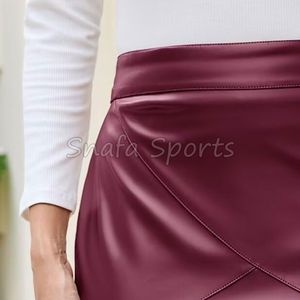 Fabricant de vêtements – Nouvelle collection printemps-automne : Jupe plissée noire en cuir élégante et décontractée à taille haute pour femme - Product Image 5