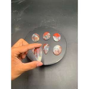 Cabochon de jaspe rouge breccié naturel 3-5 cm, cristal poli en vrac pour la fabrication de bijoux - Product Image 2