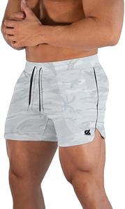 Pantalones cortos para correr de entrenamiento de poliéster 100% estilo callejero para hombre, pantalones cortos deportivos ligeros para gimnasio, bolsillos de patrón sólido para Fitness - Product Image 3