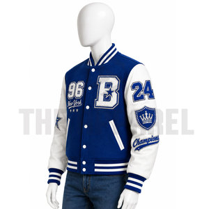 New Men's Varsity <b>Jacket</b> Fashion Design Wine Blue Varsity Baseball <b>Jacket</b> Men's Wool Brand Leather Selves <b>Jacket</b> For Men - Product Image 4