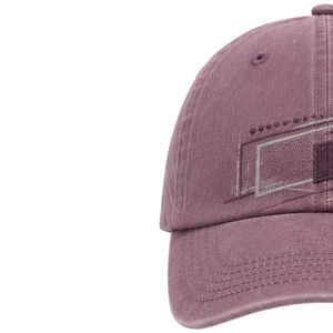 Dusty Mauve Vintage Washed <b>Baseball</b> <b>Cap</b> With Minimal Geometric Print Curved Brim Adjustable Unisex Custom Logo OEM ODM Hat - Product Image 3