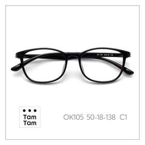 แว่นตา Tam Tam Unisex Oval Full-Rim OK105 50-18-138 C1 น้ำหนักเบาป้องกันรังสียูวีสไตล์คลาสสิก - Product Image 3