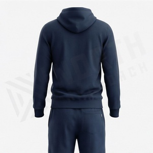 Survêtement à capuche pour homme à imprimé géométrique, fermeture éclair intégrale, vêtements de sport décontractés, sweat-shirt en polyester avec poches latérales, tenue d'automne - Product Image 2