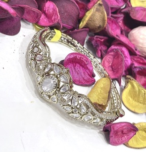 Gold Plated <b>Crystal</b> Cuff <b>Bracelet</b> Women's Floral Design Wedding Party Jewelry Rhinestone Bezel Setting Romantic Style - Product Image 1