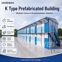 VICDOWEX Maison préfabriquée de type K à assemblage rapide, panneau sandwich en acier, design modulaire contemporain pour projets de bureaux et utilisation en campement