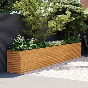 Grandes jardinières et bacs à fleurs durables en acier corten rouillé pour jardin - Product Image 1