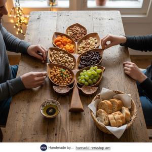 Bandeja de Madera para Servir, Forma Irregular, Diseño Tallado, Bandejas Multifuncionales para Mesa, Estilo Minimalista, de Una Sola Capa - Product Image 5