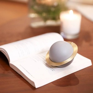 Abstract Planet Sculpture With Gold <b>Ring</b> Unique Table Decor Piece Suitable For Living Room And Office Desk Styling From India - Product Image 2