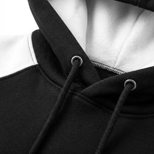 Black <b>White</b> Color Block Unisex Winter Hoodie Pullover <b>Sweatshirt</b> with Drawstring Hood Front Pocket 280g Fleece Streetwear Style - Product Image 3
