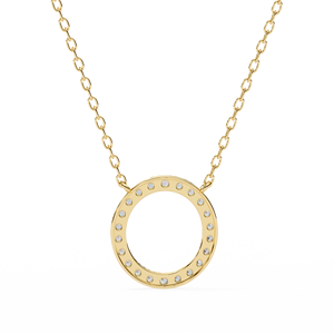 Minimalist 14K <b>Solid</b> <b>Gold</b> Round Cut Set Lab Diamond Solitaire <b>Pendant</b> Necklace for Women Party Gift - Product Image 3