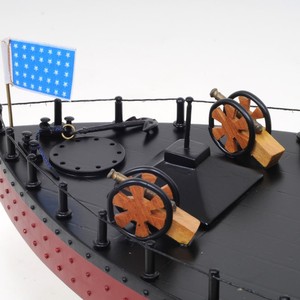 B199 - Maquette de navire de la guerre civile USS Monitor, modèle artisanal en bois, décoration nautique, cadeau de Noël pour collectionneur maritime, 62Lx19Wx22H cm - Product Image 6