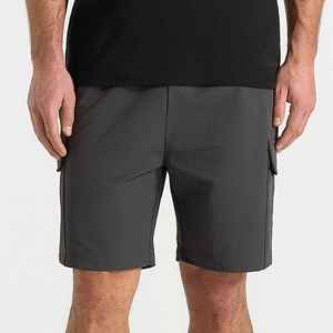 Men's Solid Color Cargo Shorts Elastic Waist Quick Dry Breathable Short Length Casual Wear Men Cargo Shorts - Product Image 5