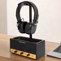 Support de Présentation pour Casque Audio en Plastique Style Rétro, Boîte de Rangement de Bureau, Porte-Stylo