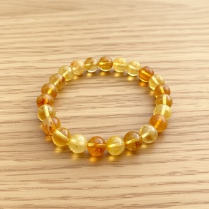 Natural Citrine 8mm Round Gemstone Stretch <b>Beaded</b> <b>Bracelet</b> Women's Trendy Third Party Certified Wholesale Supply - Product Image 2