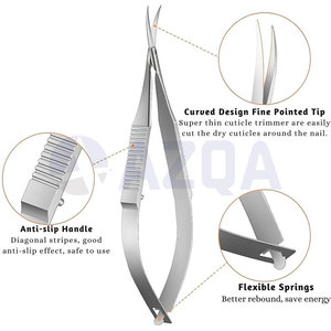 Stainless Steel Professional Spring Handle Cuticle <b>Scissors</b> <b>For</b> Accurate Cuticle Removal And <b>Nail</b> Grooming - Product Image 3