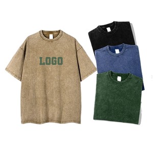Camiseta de Hombre 100% Algodón, Cuello Redondo, Talla Grande, Color Sólido Lavado, Estilo Casual, Tejido de Punto, Manga Corta, Diseño Liso, Corte Regular - Product Image 2