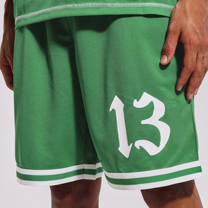 Wholesale Green Color Design Basketball Shorts With Pockets Quick Drying and Breathable Basketball Wear - Product Image 6