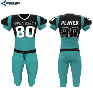 Maillot de football américain personnalisable avec nom d'équipe, respirant, anti-humidité, protection UV (UPF 50), manches courtes, unisexe - Product Image 4