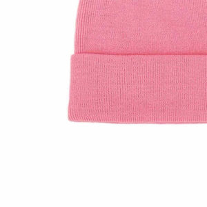 Gorro de Punto Acrílico 100% Rosa Claro, con Puño, Cálido para Invierno, Unisex, Estilo Urbano, Bordado con Logotipo Personalizado, Venta al Por Mayor - Product Image 5