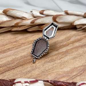 แหวนรูปโลงศพประดับมูนสโตนสำหรับผู้หญิง ชุบเงิน ทำจากทองเหลือง เครื่องประดับสไตล์โกธิคโบฮีเมียน ของขวัญสำหรับงานหมั้นและงานแต่งงาน ขายส่ง - Product Image 4