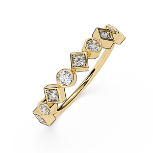 Women's Minimalist <b>Rings</b> 18K Pure <b>Gold</b> Kite shape & Bezel <b>set</b> Natural Round Diamond <b>Ring</b> Dainty Engagement <b>Rings</b> Wedding <b>Rings</b> - Product Image 2