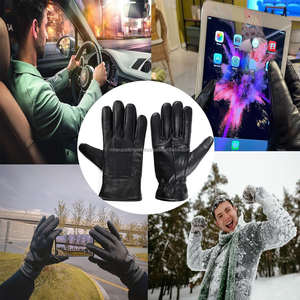 Gants de sécurité en cuir de mouton véritable pour hommes doublure chaude écran tactile respirant résistant à la déchirure personnalisable pour - Product Image 4