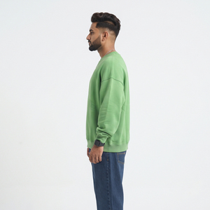 Men's Oversized Crew Neck Sweatshirt 100% Cotton Fleece Pullover Casual Winter Wear Loose Fit Knitted Winter Baggy <b>Sweat</b> Shirts - Product Image 3