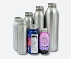 Bouteilles de boissons en aluminium pur à 99,7 %, fabricant OEM, Vietnam |   Impression de logo personnalisé sur les bouchons ROPP, emballage écologique vert VAB - Product Image 1