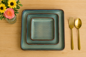 Elegant Square <b>Ceramic</b> Dinnerware Set Modern Beige Square <b>Plates</b> and Bowl Table Decor High Quality - Product Image 3